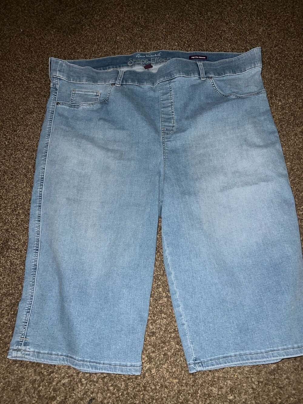 Gloria Vanderbilt Shape Effect High-Rise Skimmer Bermuda Jean Shorts Size 24W